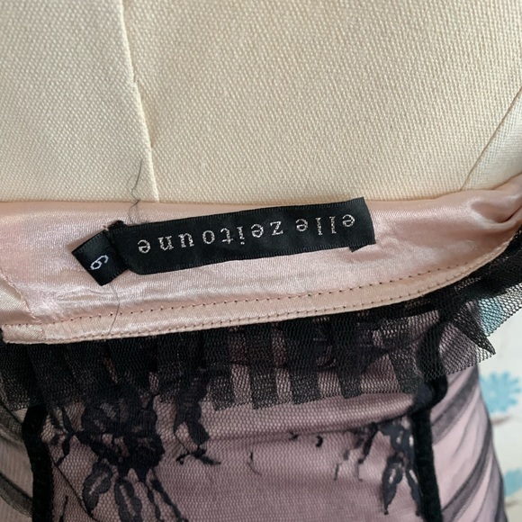 Elle Zeitoune Dress Strapless Corset Black Lace Size 6 - Picture 7 of 9